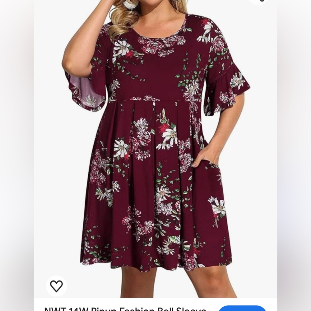 Chic Floral Dress in Burgundy